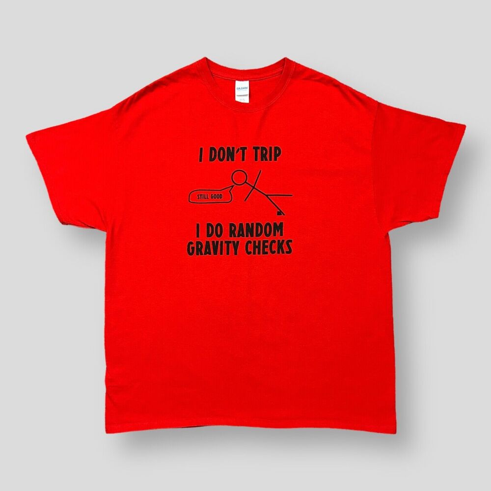 Funny Grandpa Shirt Gravity Check Graphic Tee Humor Birthday Red XL